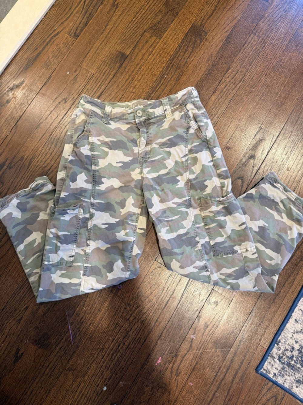 American Eagle Outfitters Camo Stretch Cargo Pants - Green & Tan